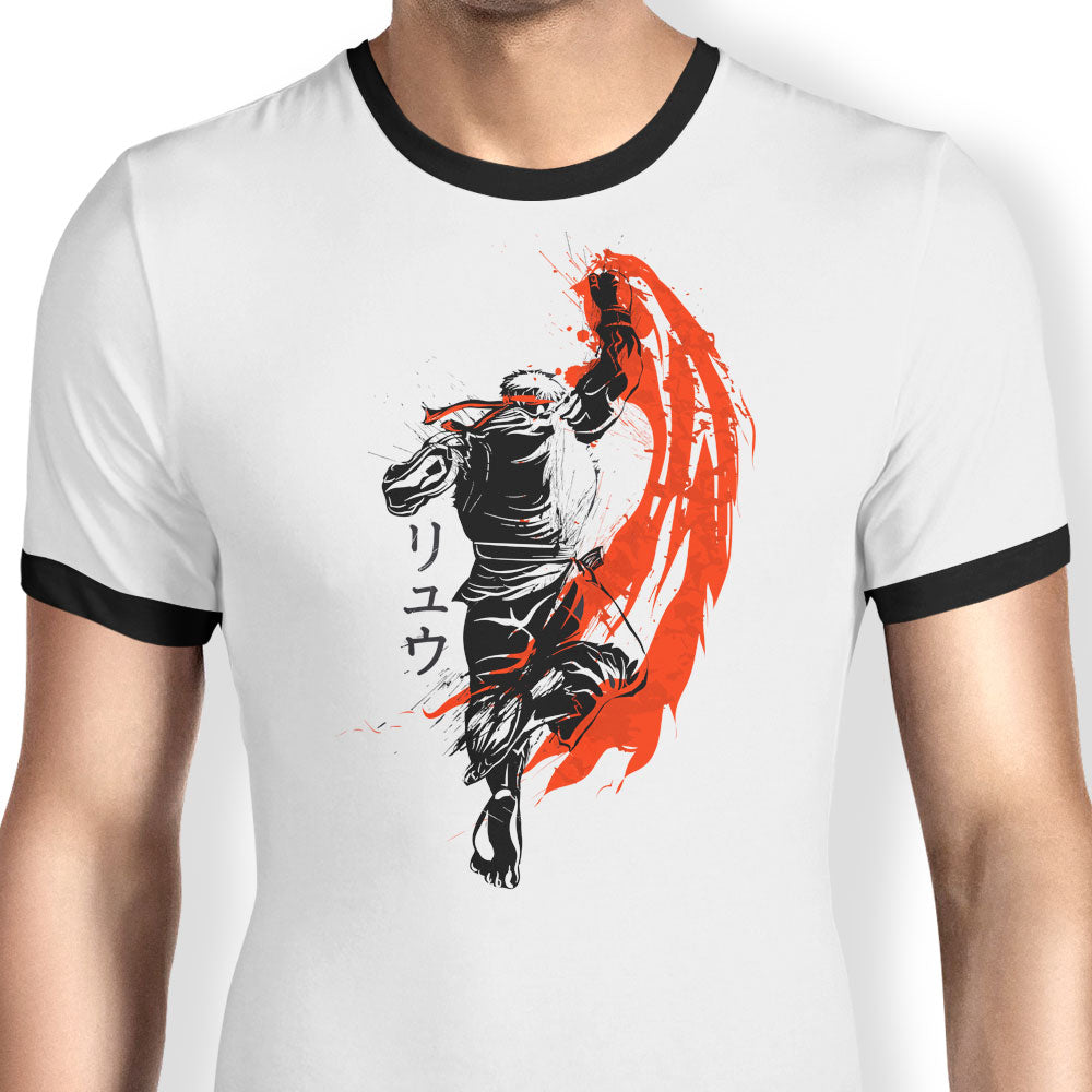 Traditional Fighter Ringer - Adult & Kids T-Shirts, Sweatshirts & Hoodies apparel design preview 1