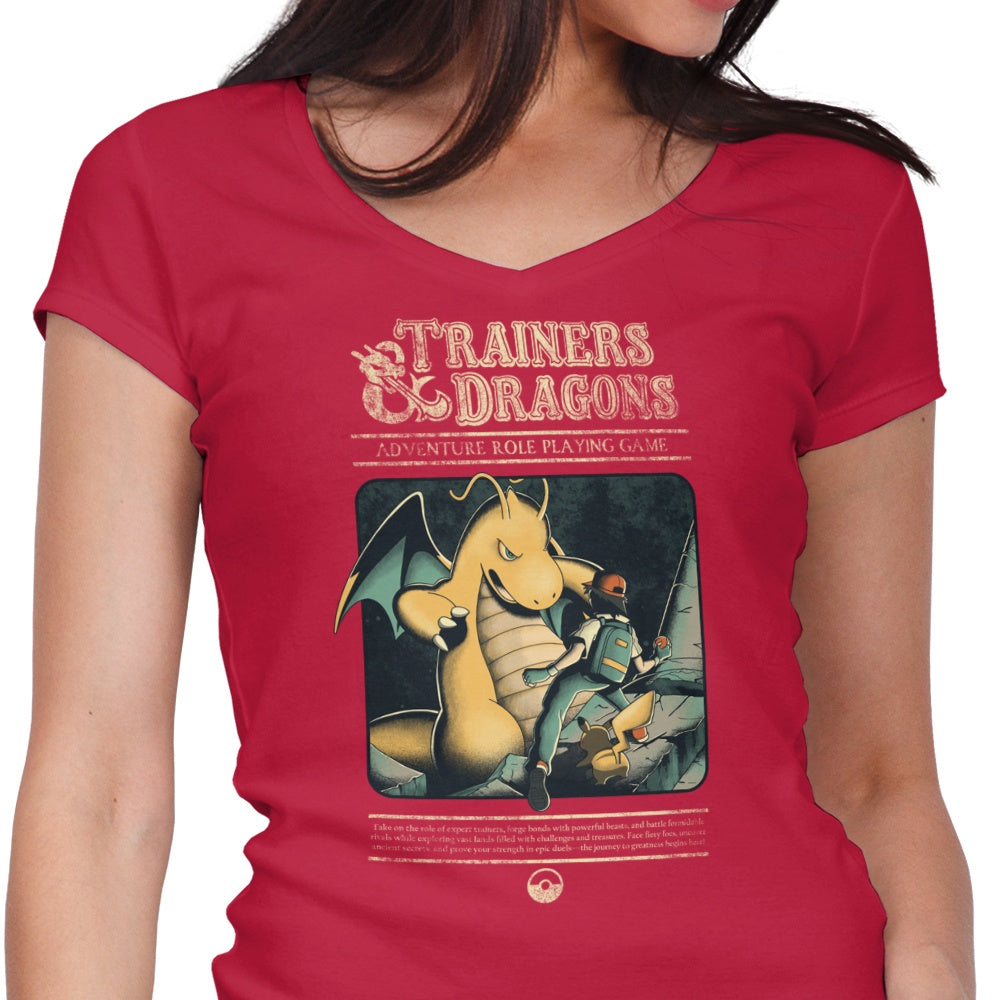 Trainers and Dragons Women's V-Neck - Adult & Kids T-Shirts, Sweatshirts & Hoodies apparel design preview 1