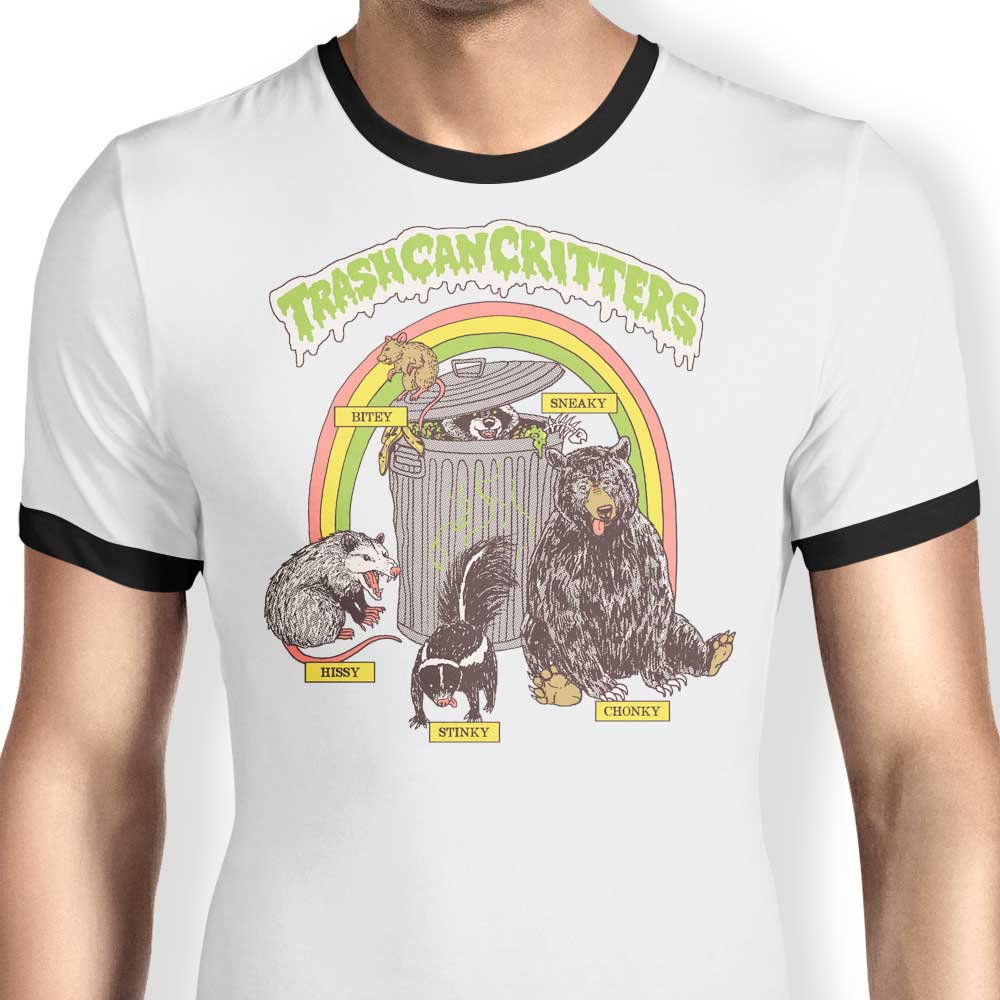 Trash Can Critters Ringer - Adult & Kids T-Shirts, Sweatshirts & Hoodies apparel design preview 1
