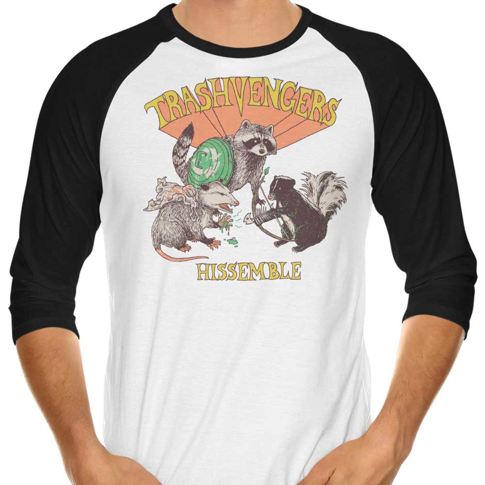 Trashvengers 3/4 Sleeve Raglan - Adult & Kids T-Shirts, Sweatshirts & Hoodies apparel design preview 1