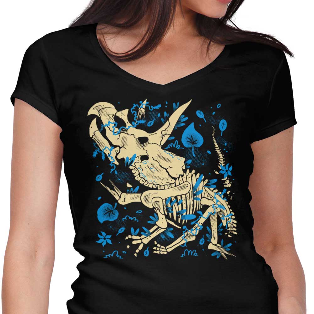 Triceratops Fossils Women's V-Neck - Adult & Kids T-Shirts, Sweatshirts & Hoodies apparel design preview 1