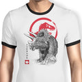 Triceratops Sumi-e Ringer - Adult & Kids T-Shirts, Sweatshirts & Hoodies apparel design preview 1