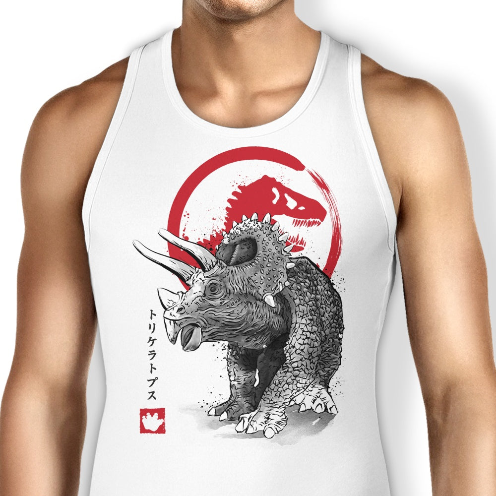 Triceratops Sumi-e Tank Top - Adult & Kids T-Shirts, Sweatshirts & Hoodies apparel design preview 1