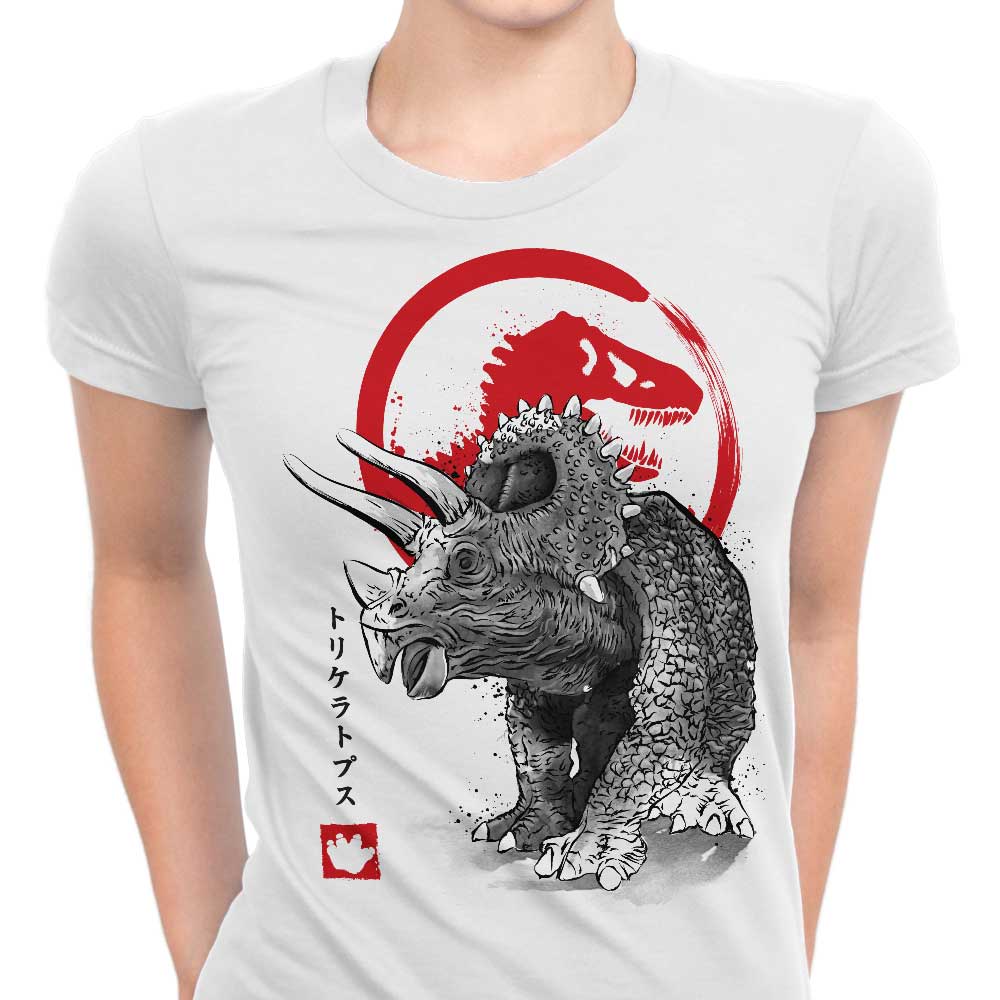 Triceratops Sumi-e Women's Apparel - Adult & Kids T-Shirts, Sweatshirts & Hoodies apparel design preview 1