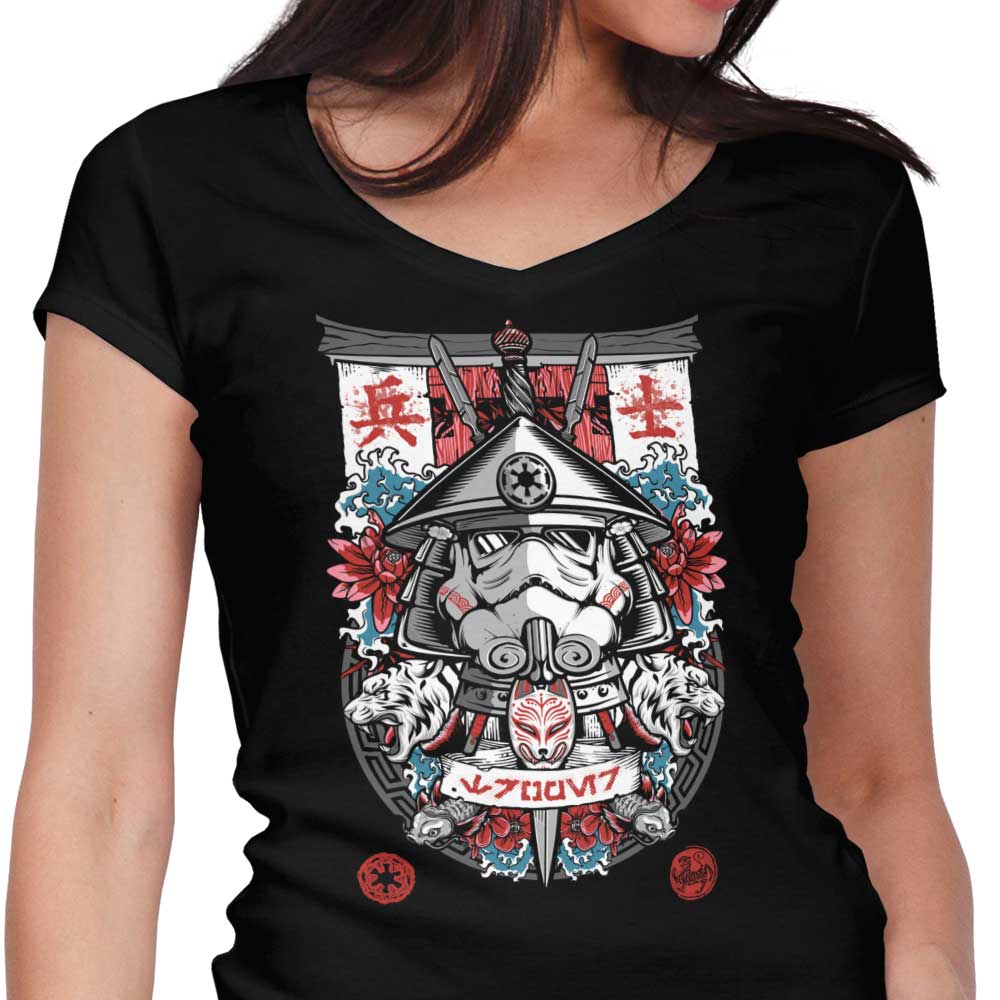 Trooper Samurai Women's V-Neck - Adult & Kids T-Shirts, Sweatshirts & Hoodies apparel design preview 1