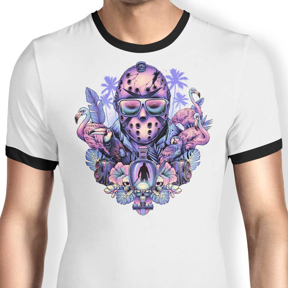 Tropical Camper Ringer - Adult & Kids T-Shirts, Sweatshirts & Hoodies apparel design preview 1