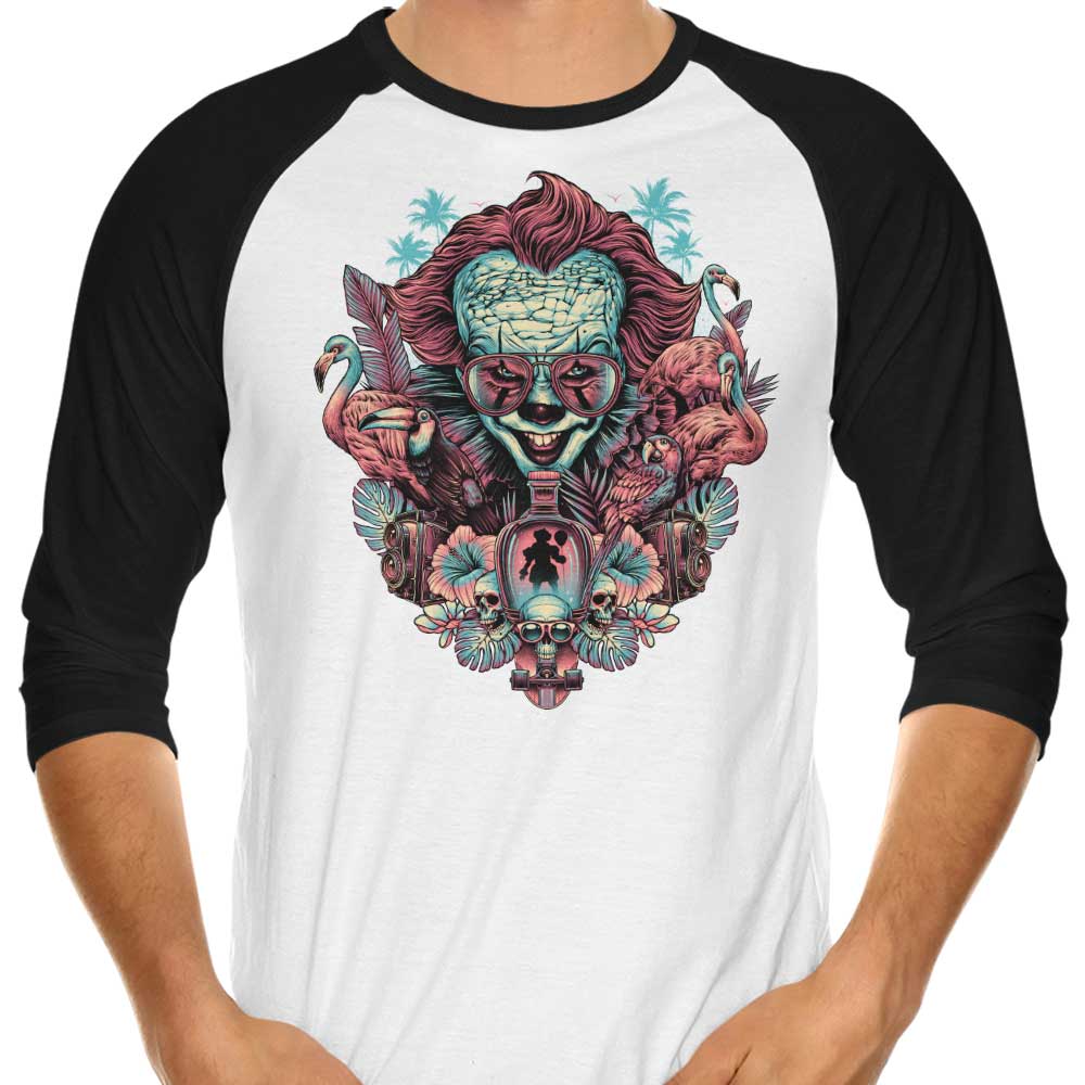 Tropical Clown 3/4 Sleeve Raglan - Adult & Kids T-Shirts, Sweatshirts & Hoodies apparel design preview 1