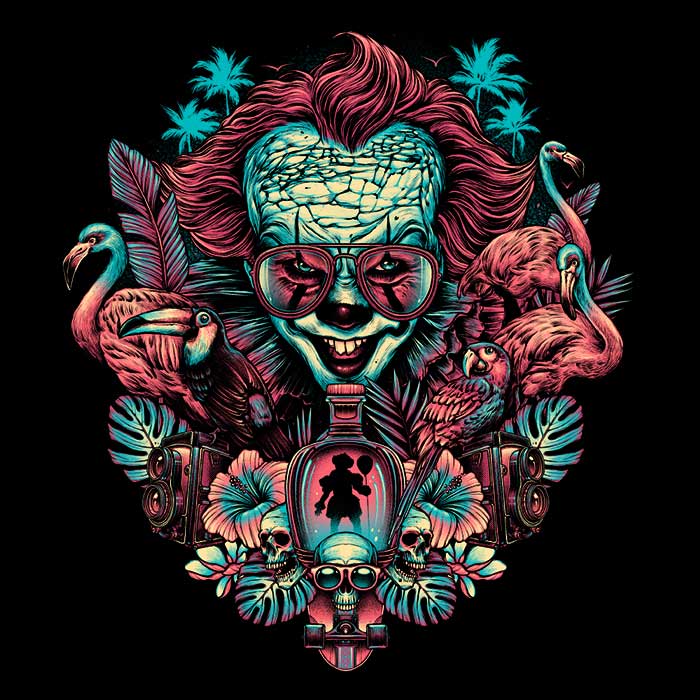 Tropical Clown Men's Apparel - Adult & Kids T-Shirts, Sweatshirts & Hoodies apparel design preview 2