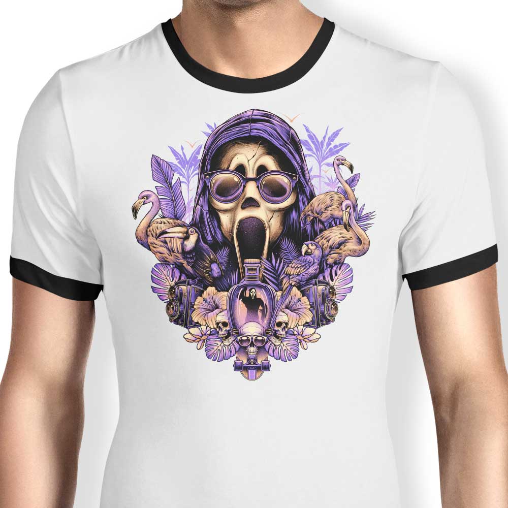 Tropical Ghost Ringer - Adult & Kids T-Shirts, Sweatshirts & Hoodies apparel design preview 1