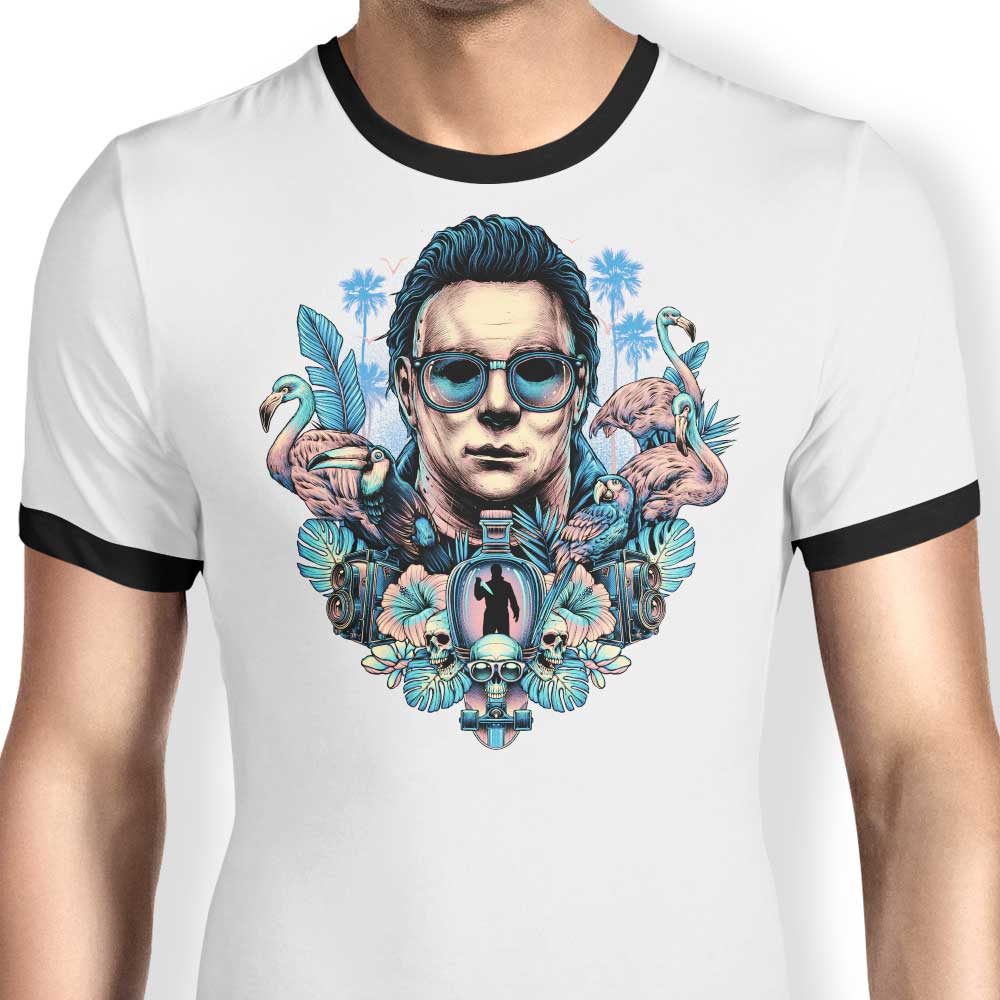 Tropical Slasher Ringer - Adult & Kids T-Shirts, Sweatshirts & Hoodies apparel design preview 1
