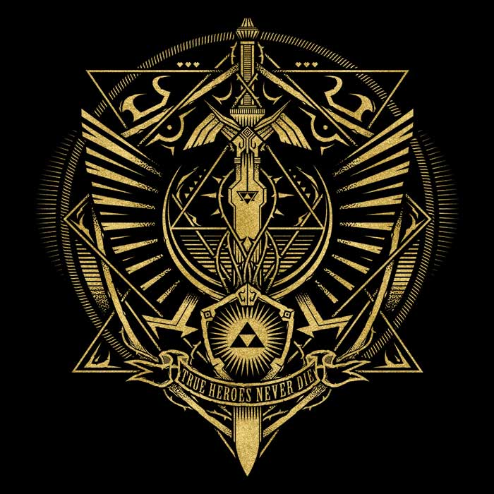 True Heroes Never Die (Gold) Men's Apparel - Adult & Kids T-Shirts, Sweatshirts & Hoodies apparel design preview 2