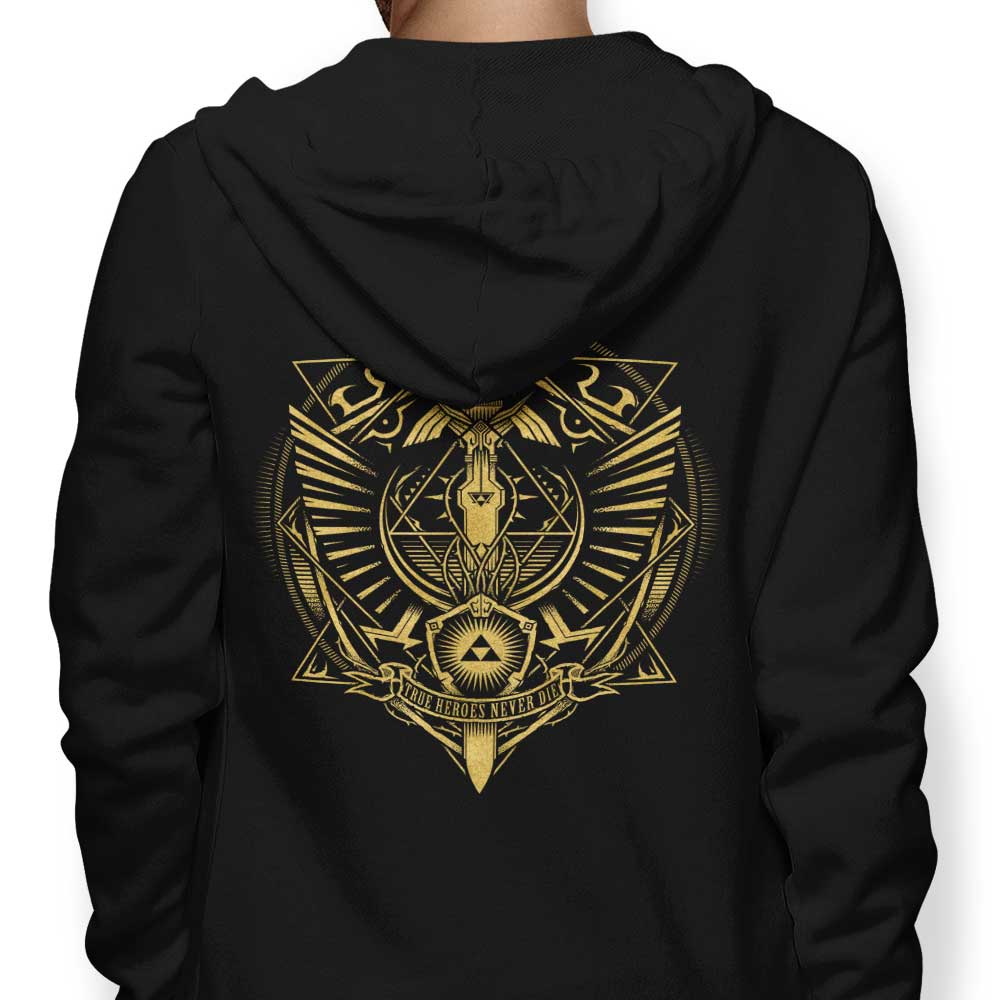 True Heroes Never Die (Gold) - Adult & Kids T-Shirts, Sweatshirts & Hoodies apparel design preview 1