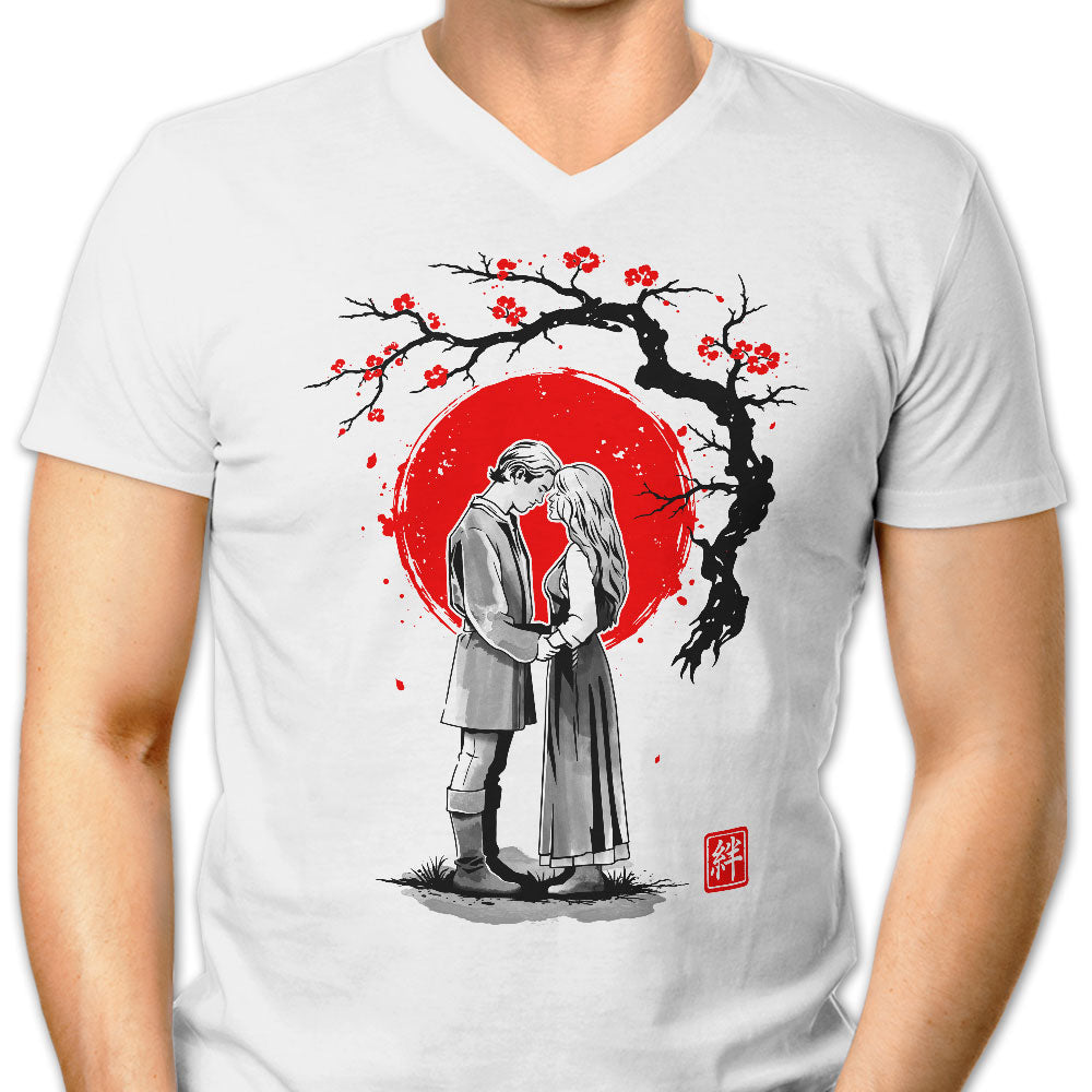 True Love Sumi-e Men's V-Neck - Adult & Kids T-Shirts, Sweatshirts & Hoodies apparel design preview 1