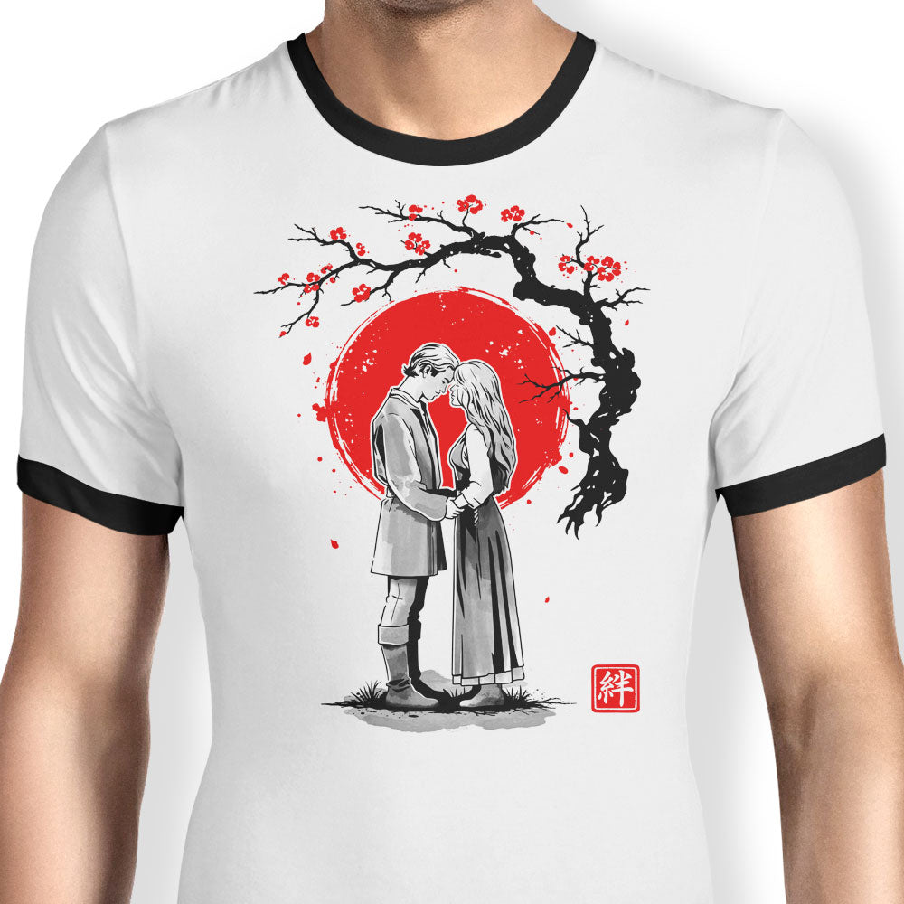 True Love Sumi-e Ringer - Adult & Kids T-Shirts, Sweatshirts & Hoodies apparel design preview 1