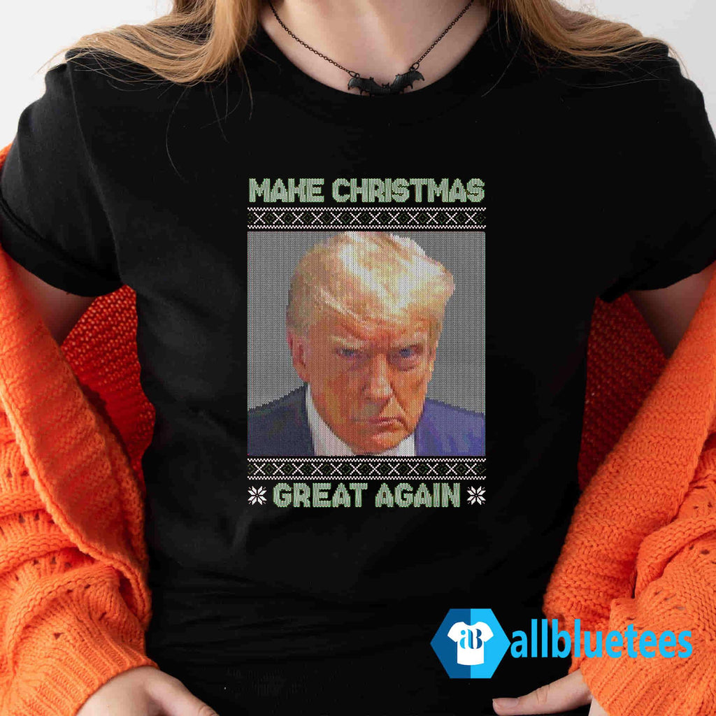 Trump Mugshot Make Christmas Great Again Sweater product image 3