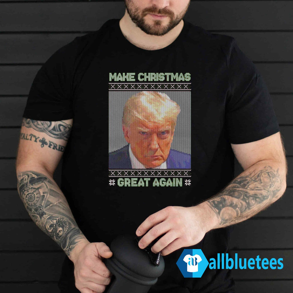 Trump Mugshot Make Christmas Great Again Sweater product image 2