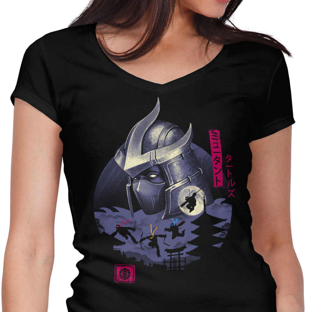 Turtles in Japan Women's V-Neck - Adult & Kids T-Shirts, Sweatshirts & Hoodies apparel design preview 1
