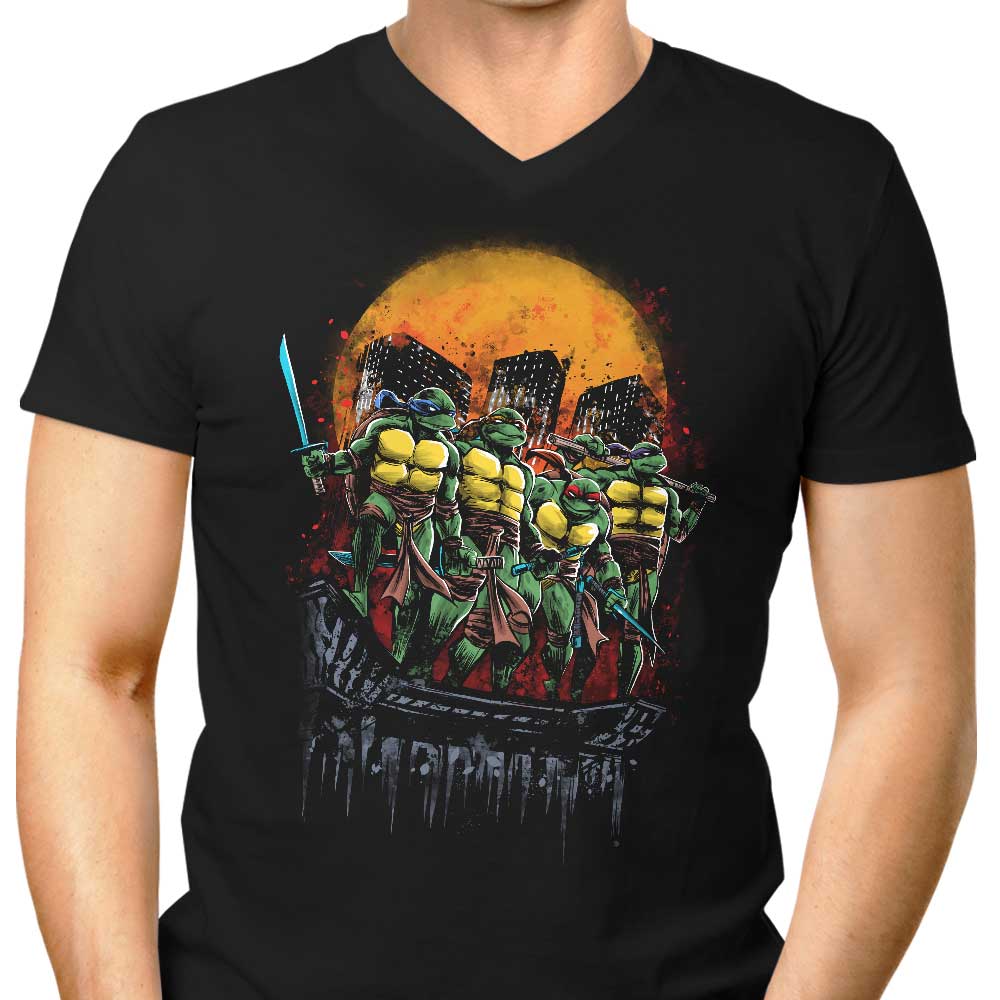 Turtles on the Roof Men's V-Neck - Adult & Kids T-Shirts, Sweatshirts & Hoodies apparel design preview 1
