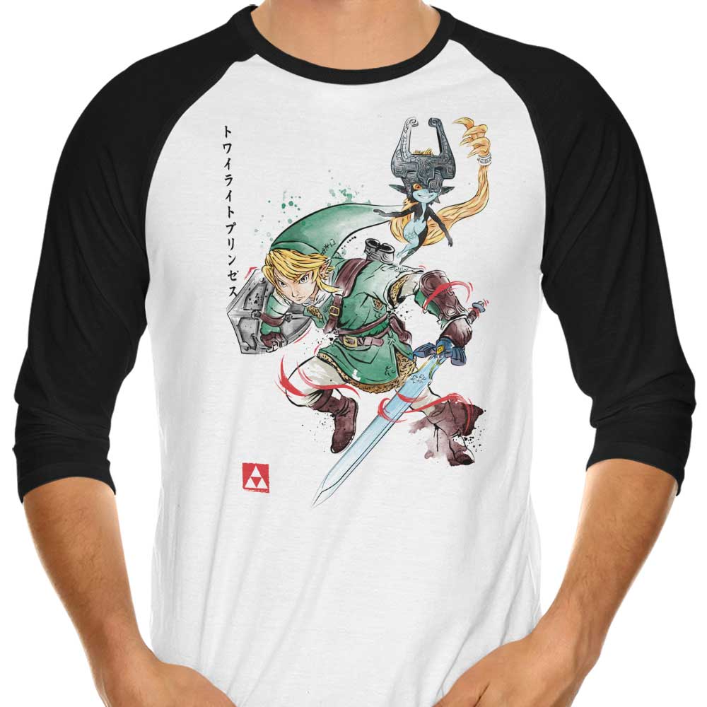 Twilight Watercolor 3/4 Sleeve Raglan - Adult & Kids T-Shirts, Sweatshirts & Hoodies apparel design preview 1
