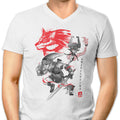 Twilight Wolf Sumi-e Men's V-Neck - Adult & Kids T-Shirts, Sweatshirts & Hoodies apparel design preview 1