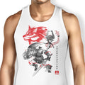 Twilight Wolf Sumi-e Tank Top - Adult & Kids T-Shirts, Sweatshirts & Hoodies apparel design preview 1