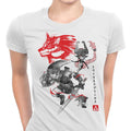 Twilight Wolf Sumi-e Women's Apparel - Adult & Kids T-Shirts, Sweatshirts & Hoodies apparel design preview 1