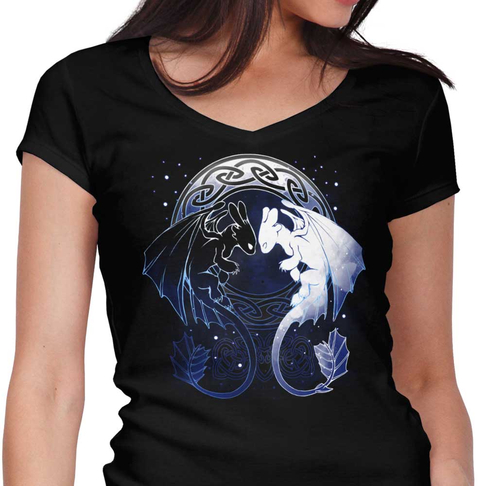 Two Dragons Women's V-Neck - Adult & Kids T-Shirts, Sweatshirts & Hoodies apparel design preview 1