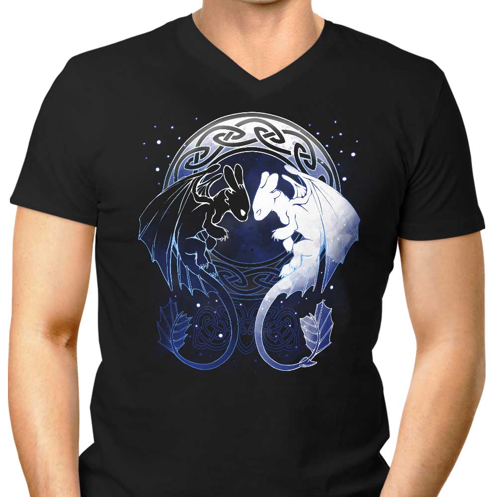 Two Dragons Men's V-Neck - Adult & Kids T-Shirts, Sweatshirts & Hoodies apparel design preview 1