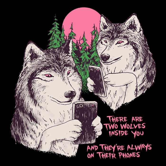 Two Wolves Tank Top - Adult & Kids T-Shirts, Sweatshirts & Hoodies apparel design preview 2