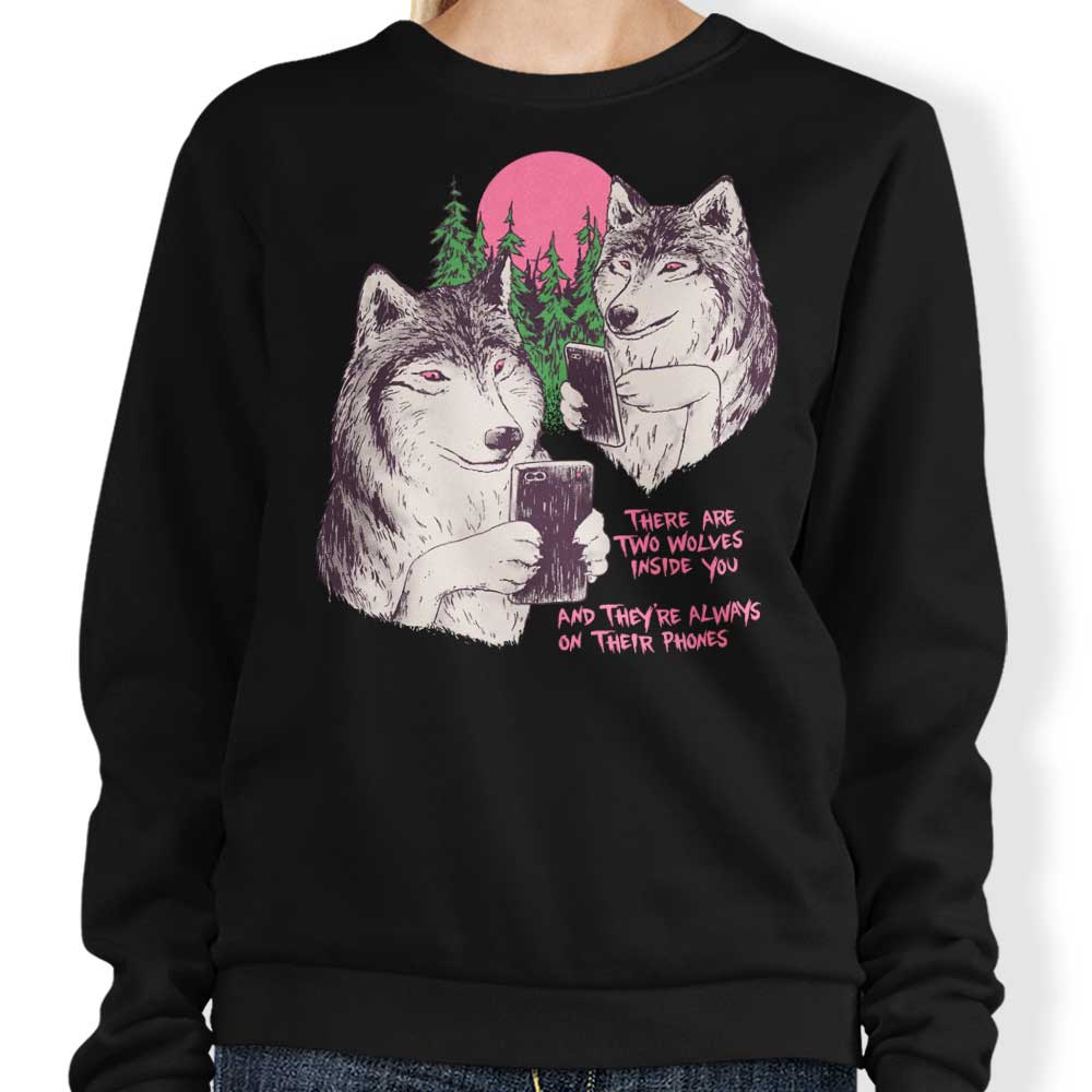 Two Wolves - Adult & Kids T-Shirts, Sweatshirts & Hoodies apparel design preview 1