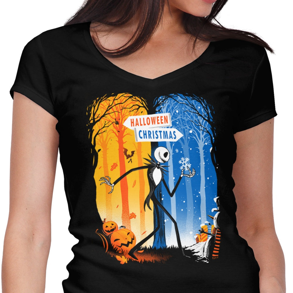 Two Worlds Women's V-Neck - Adult & Kids T-Shirts, Sweatshirts & Hoodies apparel design preview 1