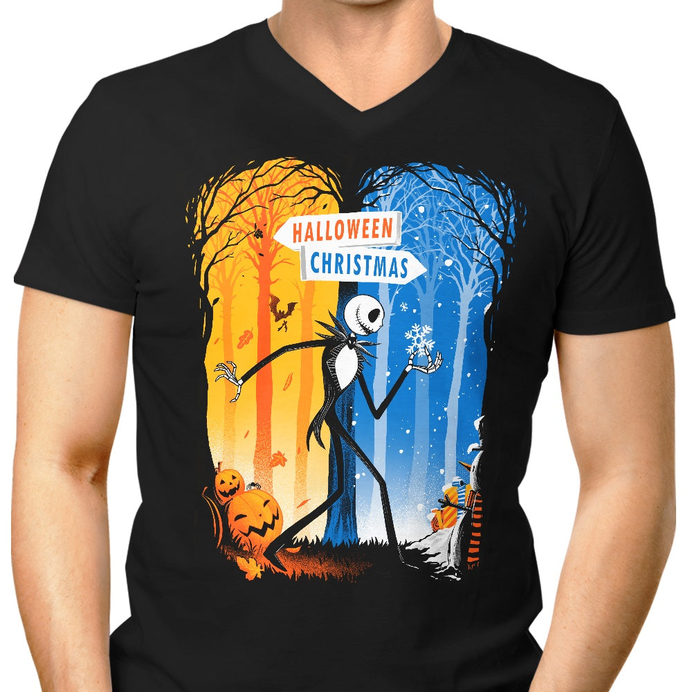 Two Worlds Men's V-Neck - Adult & Kids T-Shirts, Sweatshirts & Hoodies apparel design preview 1