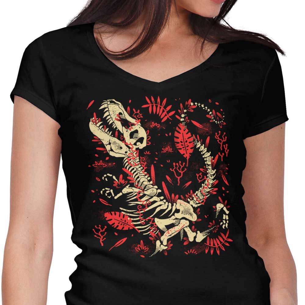 Tyrannosaurus Fossils Women's V-Neck - Adult & Kids T-Shirts, Sweatshirts & Hoodies apparel design preview 1