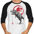 Tyrannosaurus Sumi-e 3/4 Sleeve Raglan - Adult & Kids T-Shirts, Sweatshirts & Hoodies apparel design preview 1