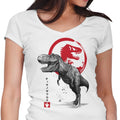Tyrannosaurus Sumi-e Women's V-Neck - Adult & Kids T-Shirts, Sweatshirts & Hoodies apparel design preview 1