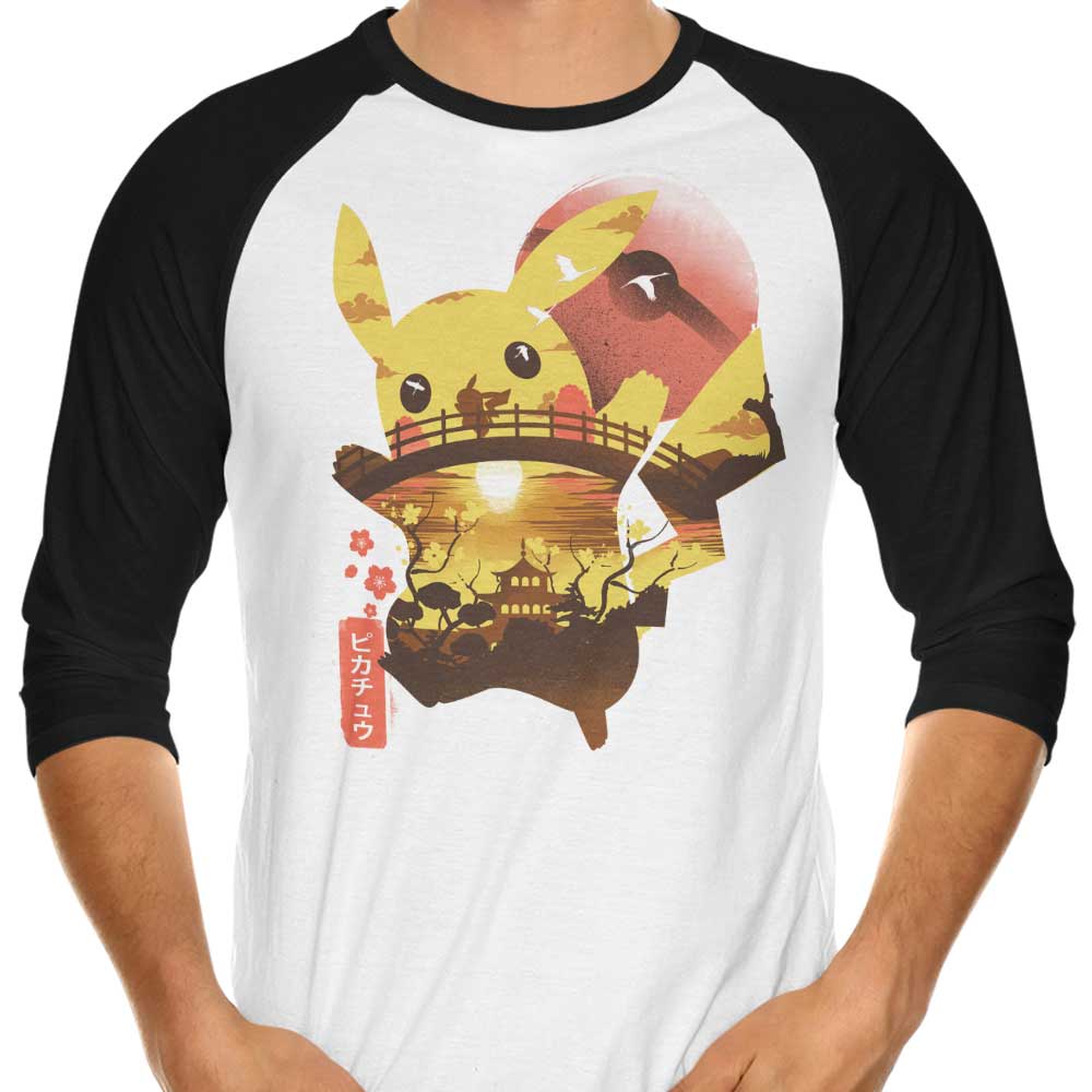 Ukiyo Electric 3/4 Sleeve Raglan - Adult & Kids T-Shirts, Sweatshirts & Hoodies apparel design preview 1