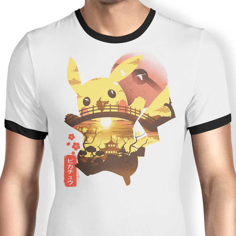 Ukiyo Electric Ringer - Adult & Kids T-Shirts, Sweatshirts & Hoodies apparel design preview 1