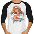 Ukiyo Fire 3/4 Sleeve Raglan - Adult & Kids T-Shirts, Sweatshirts & Hoodies apparel design preview 1