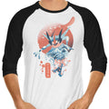 Ukiyo Water 3/4 Sleeve Raglan - Adult & Kids T-Shirts, Sweatshirts & Hoodies apparel design preview 1