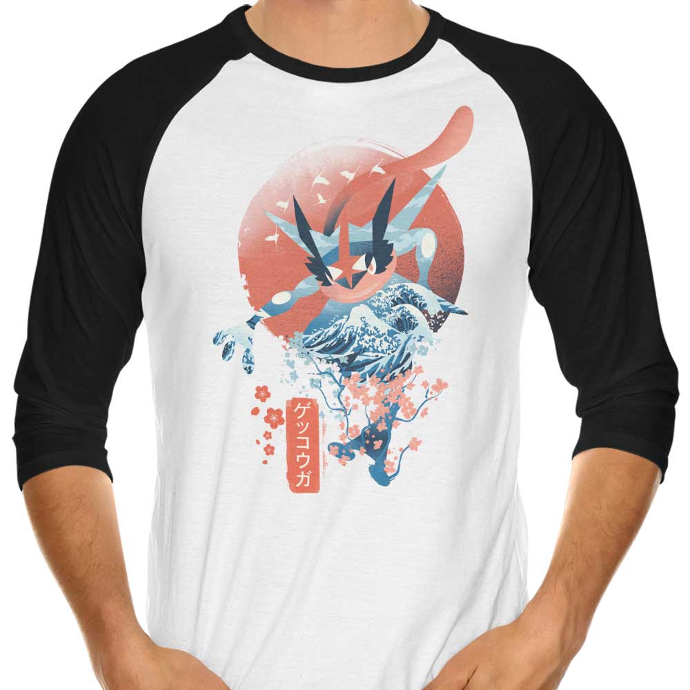 Ukiyo Water 3/4 Sleeve Raglan - Adult & Kids T-Shirts, Sweatshirts & Hoodies apparel design preview 1