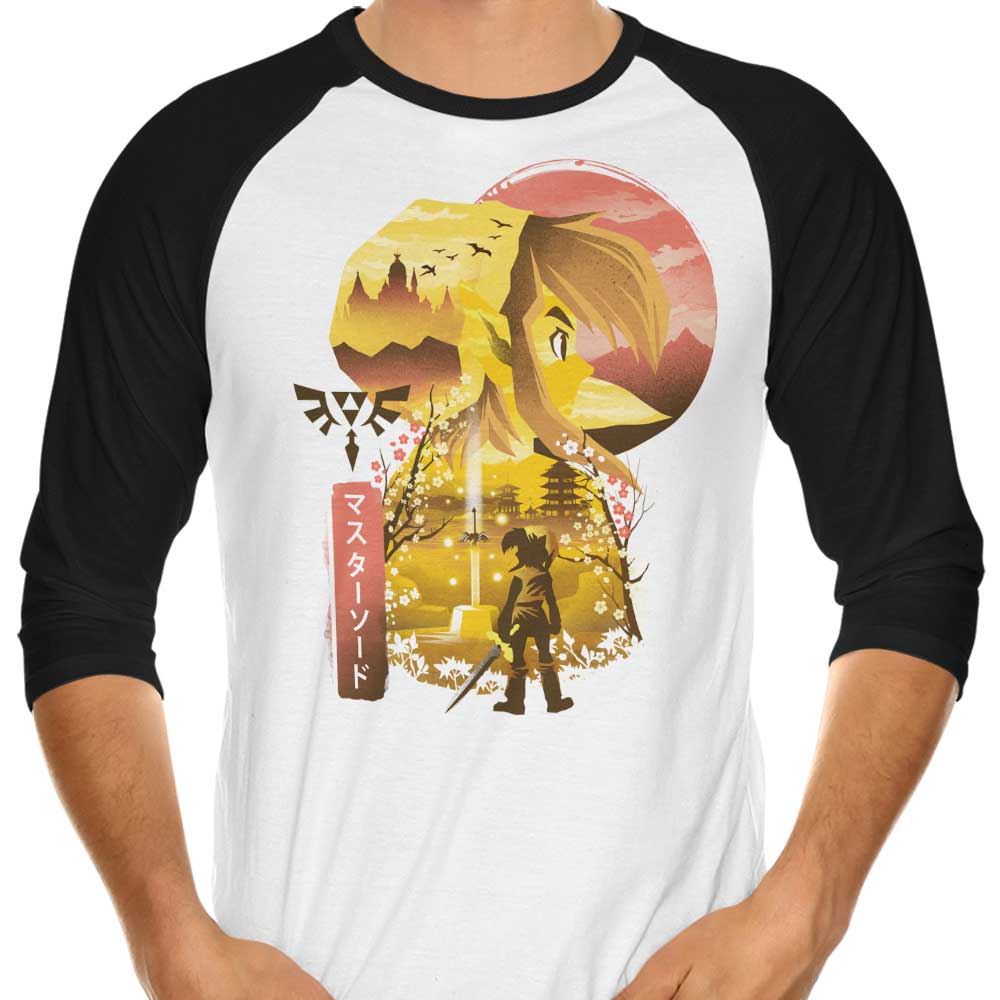 Ukiyo-e Courage 3/4 Sleeve Raglan - Adult & Kids T-Shirts, Sweatshirts & Hoodies apparel design preview 1