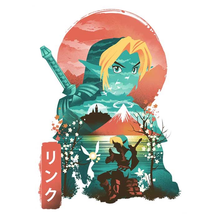 Ukiyo-e Ocarina Youth Apparel - Adult & Kids T-Shirts, Sweatshirts & Hoodies apparel design preview 2