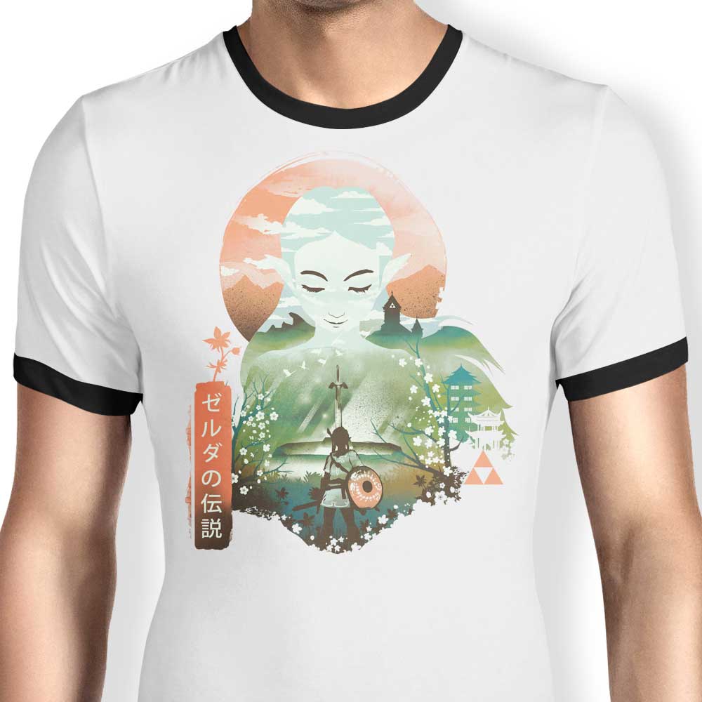 Ukiyo-e Wisdom Ringer - Adult & Kids T-Shirts, Sweatshirts & Hoodies apparel design preview 1