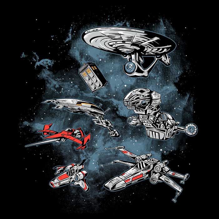 Ultimate Space Fleet - Adult & Kids T-Shirts, Sweatshirts & Hoodies apparel design preview 2