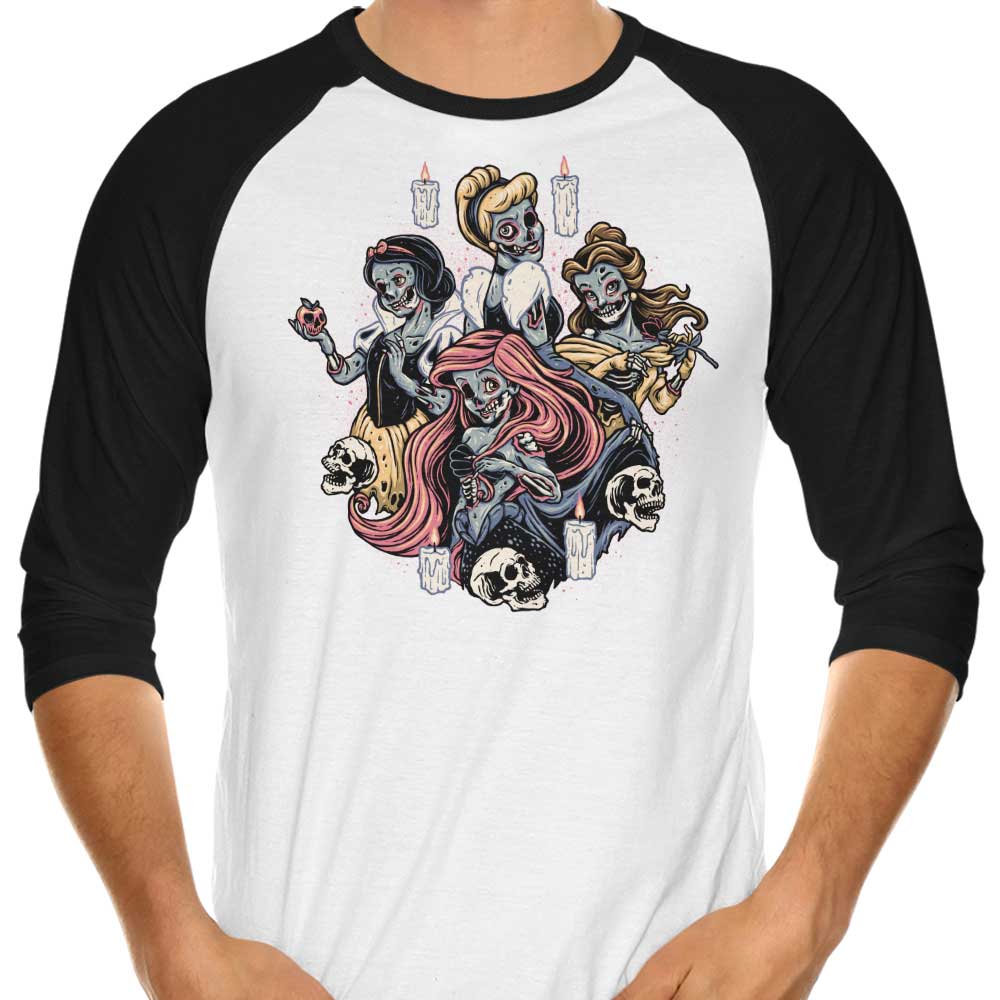 Undead Princesses 3/4 Sleeve Raglan - Adult & Kids T-Shirts, Sweatshirts & Hoodies apparel design preview 1