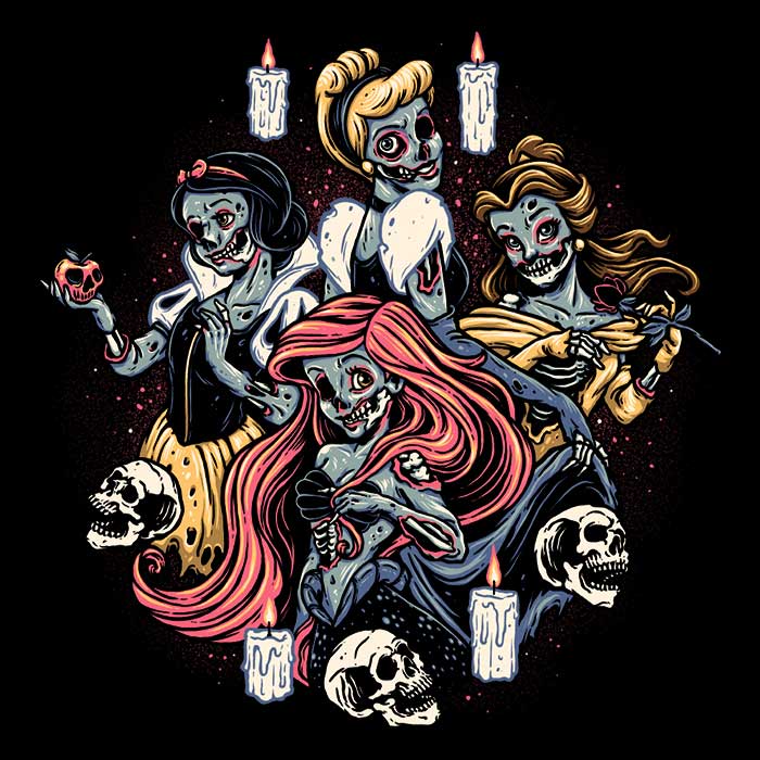 Undead Princesses - Adult & Kids T-Shirts, Sweatshirts & Hoodies apparel design preview 2