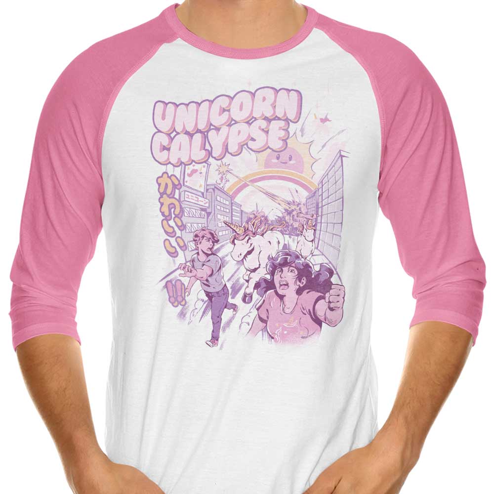 Unicorn Calypse 3/4 Sleeve Raglan - Adult & Kids T-Shirts, Sweatshirts & Hoodies apparel design preview 1