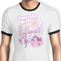 Unicorn Calypse Ringer - Adult & Kids T-Shirts, Sweatshirts & Hoodies apparel design preview 1