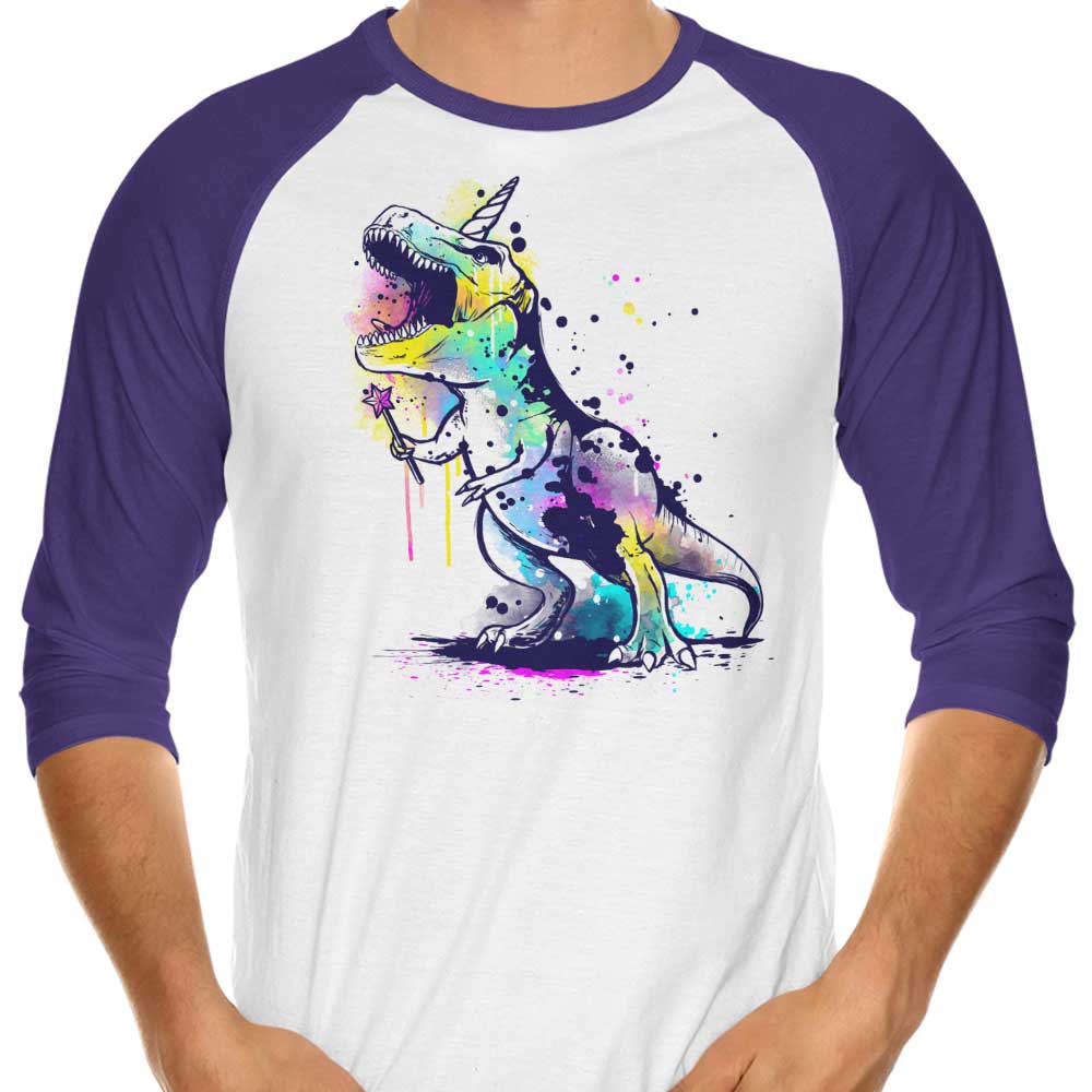 Unicornasaurus Rex 3/4 Sleeve Raglan - Adult & Kids T-Shirts, Sweatshirts & Hoodies apparel design preview 1