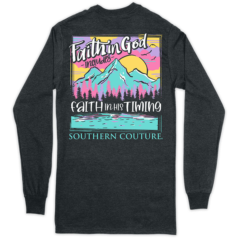 Southern Couture Classic Faith In God Mountains - Adult & Kids T-Shirts, Sweatshirts & Hoodies apparel design preview 1